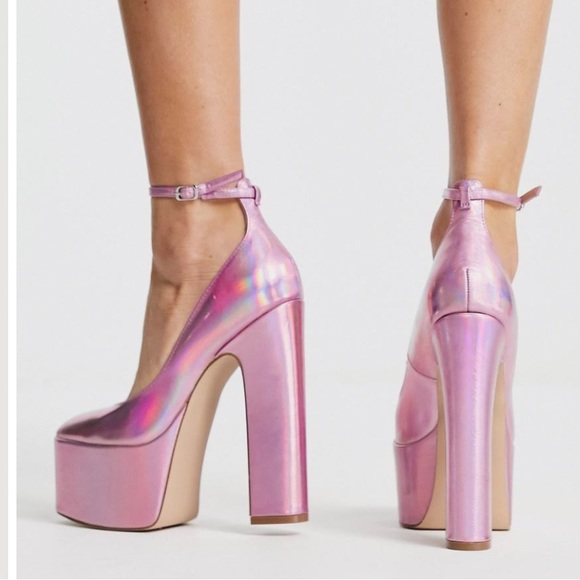 Steve Madden Skyrise platform mary janes in pink irridescent - Picture 3 of 16